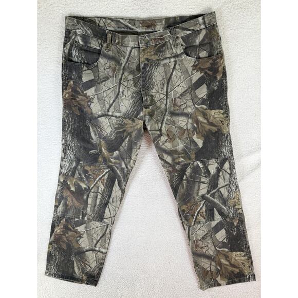 Vintage Wrangler Camo Jeans Pants Mens 42x30 Double Knee Realtree Hardwoods - Picture 1 of 16